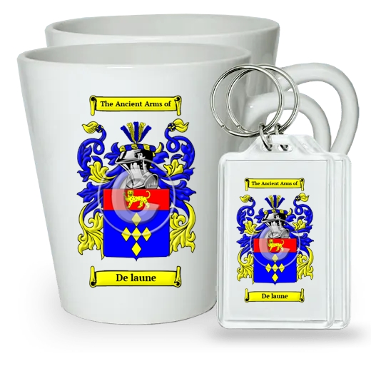De laune Pair of Latte Mugs and Pair of Keychains